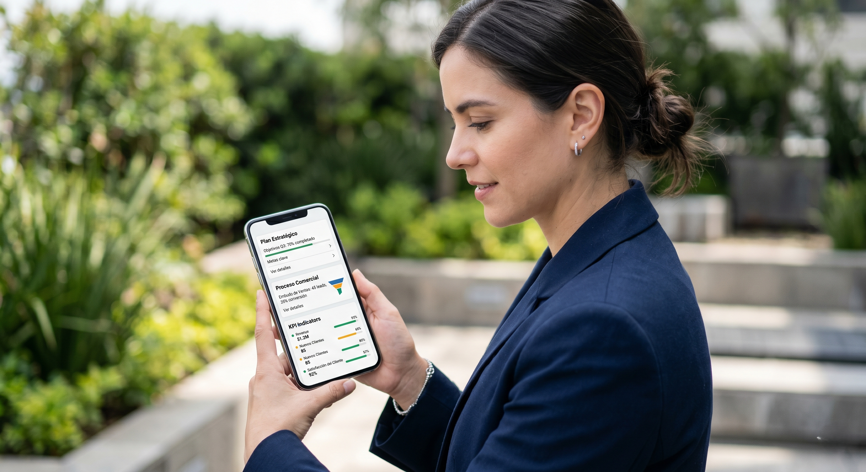 App de plan estratégico y proceso comercial en celular
